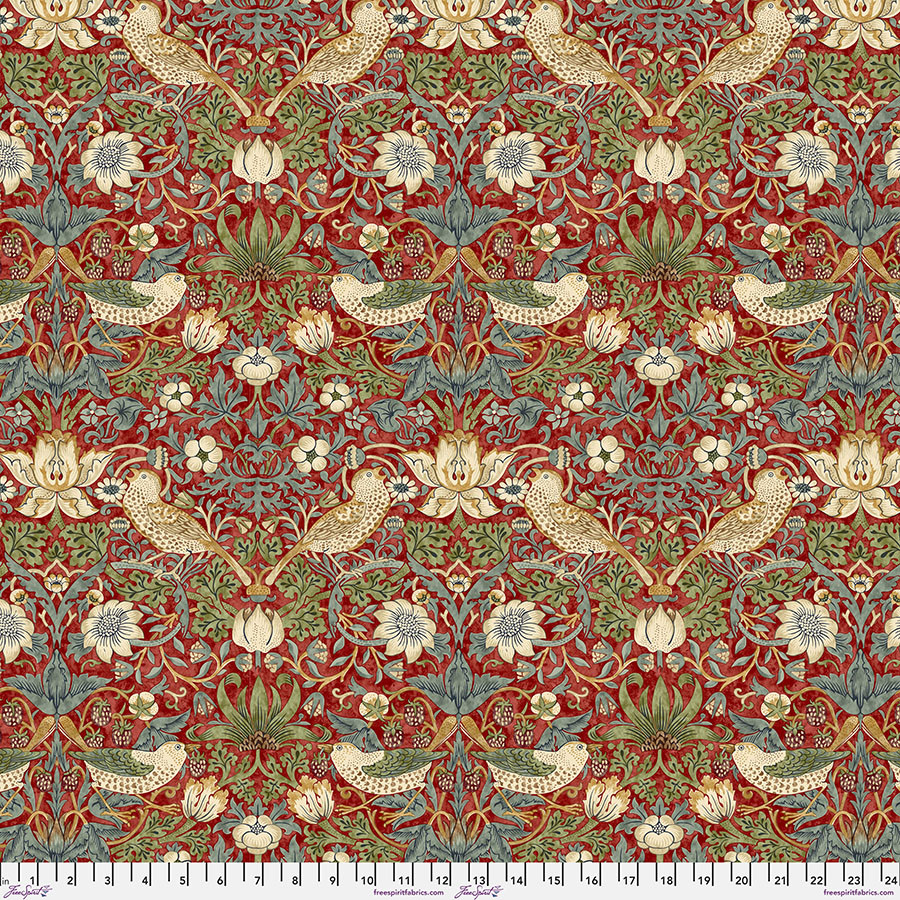 FreeSpirit Fabrics | Strawberry Thief - Red| Kelmscott|The