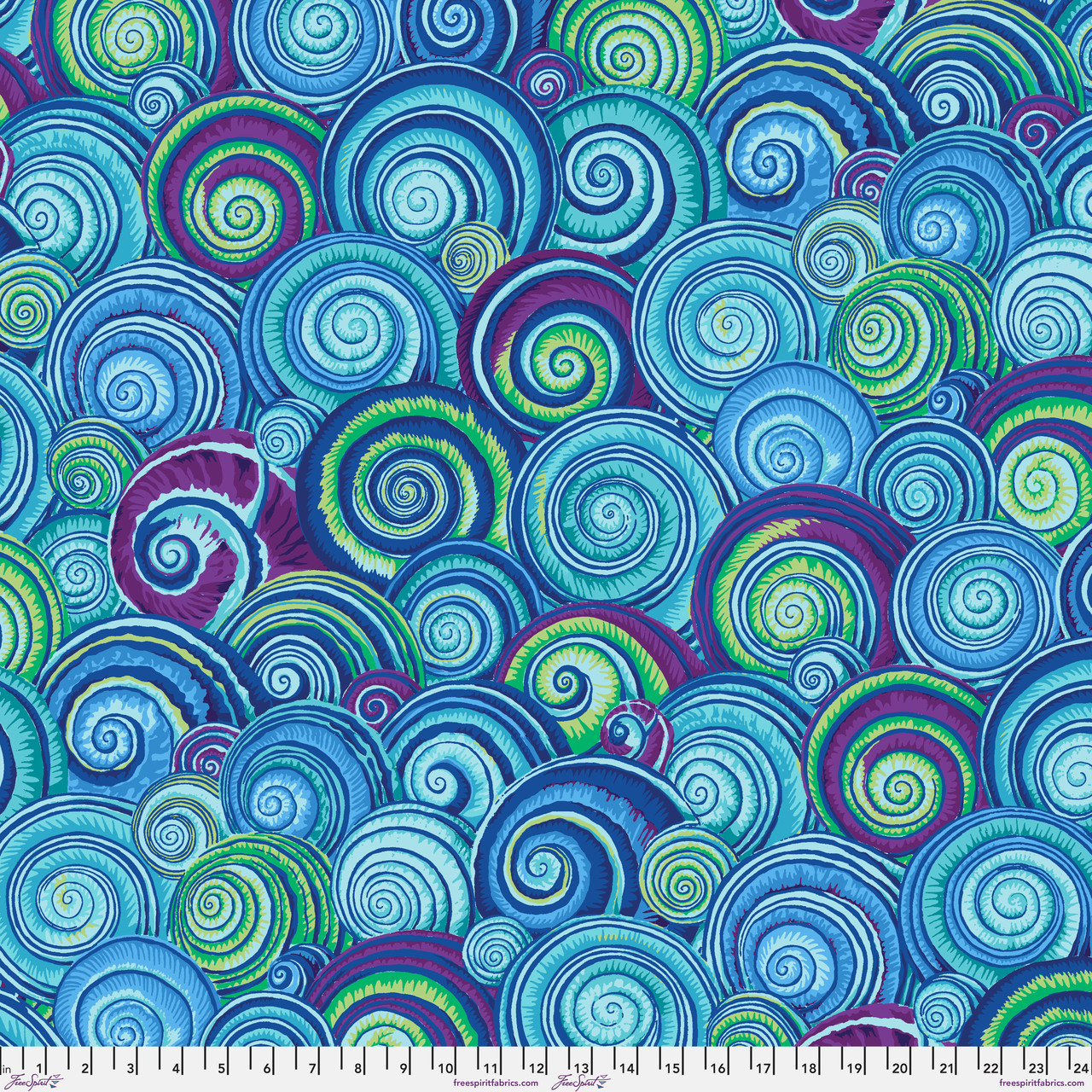 FreeSpirit Fabrics | Spiral Shells - Blue| Kaffe Fassett