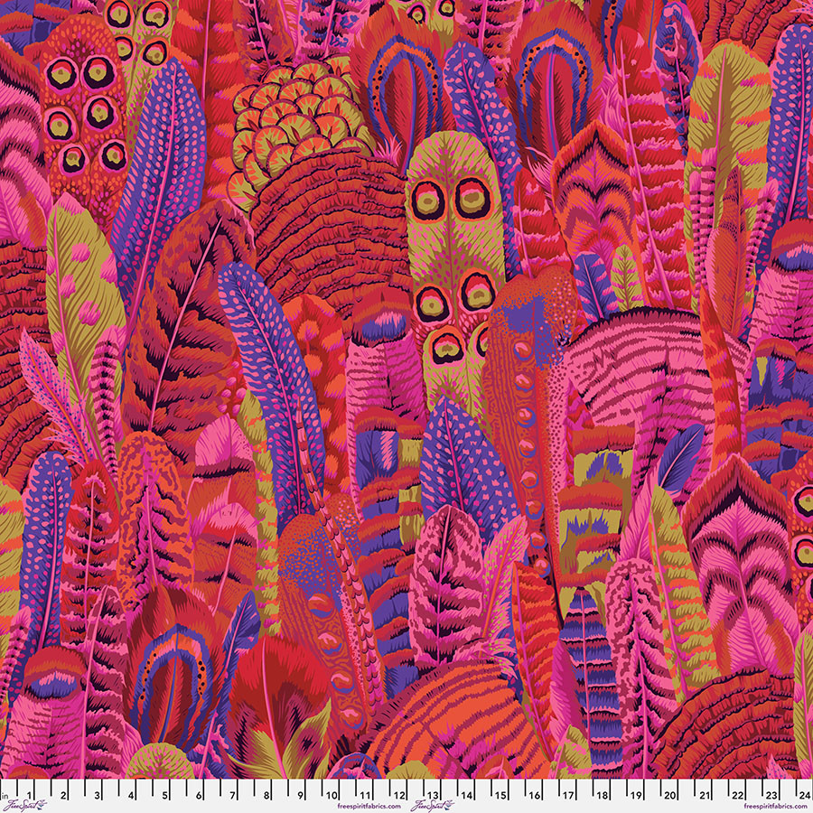 FreeSpirit Fabrics | Feathers - Red| Kaffe Fassett Collective