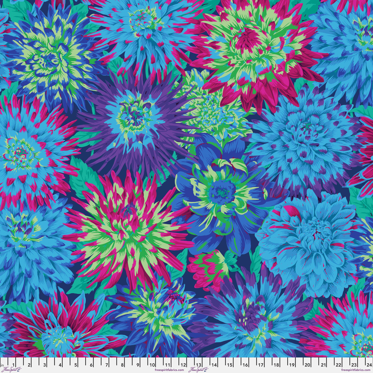 FreeSpirit Fabrics | Cactus Dahlia - Blue| Kaffe Fassett