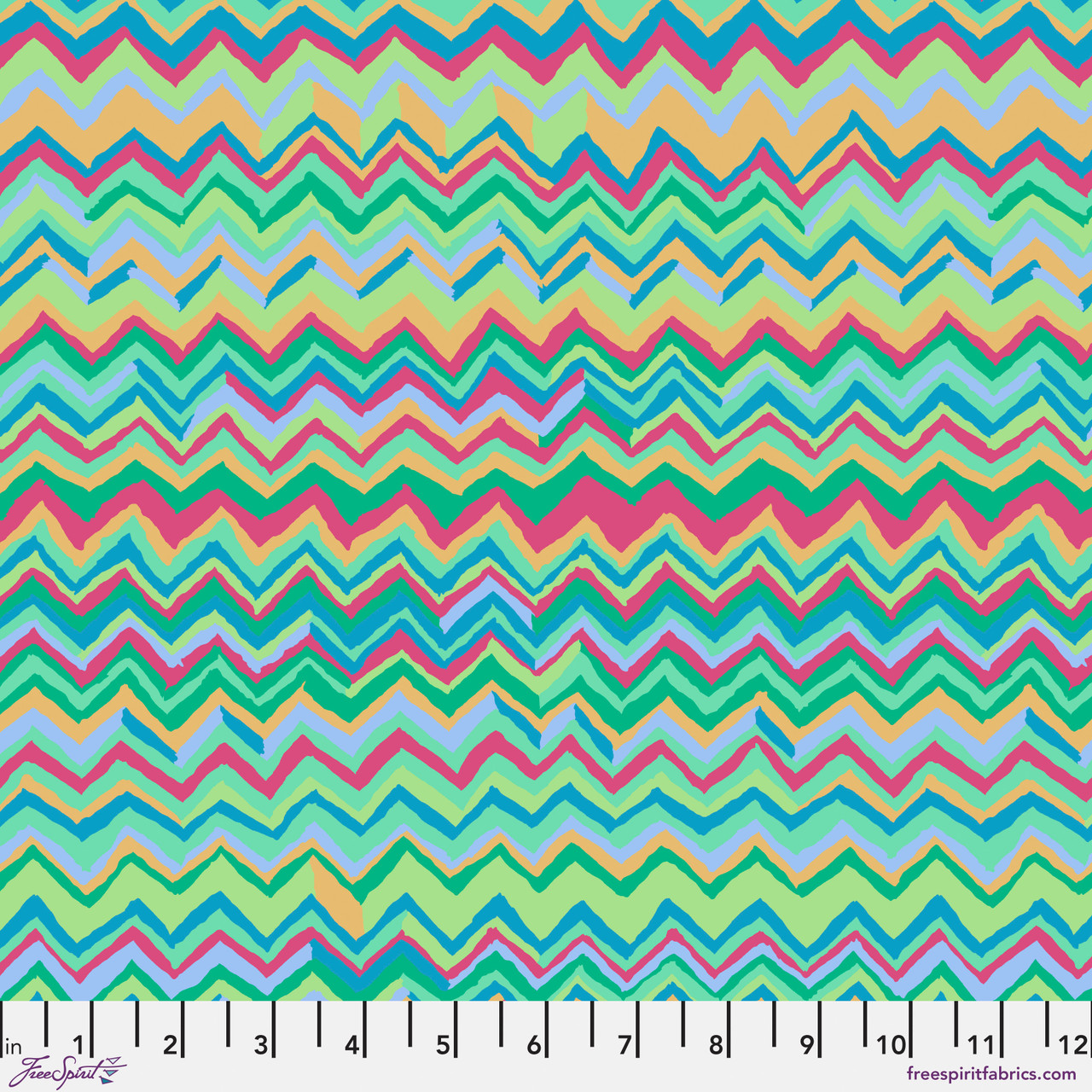 FreeSpirit Fabrics | Zig Zag - Aqua| Kaffe Fassett Collective