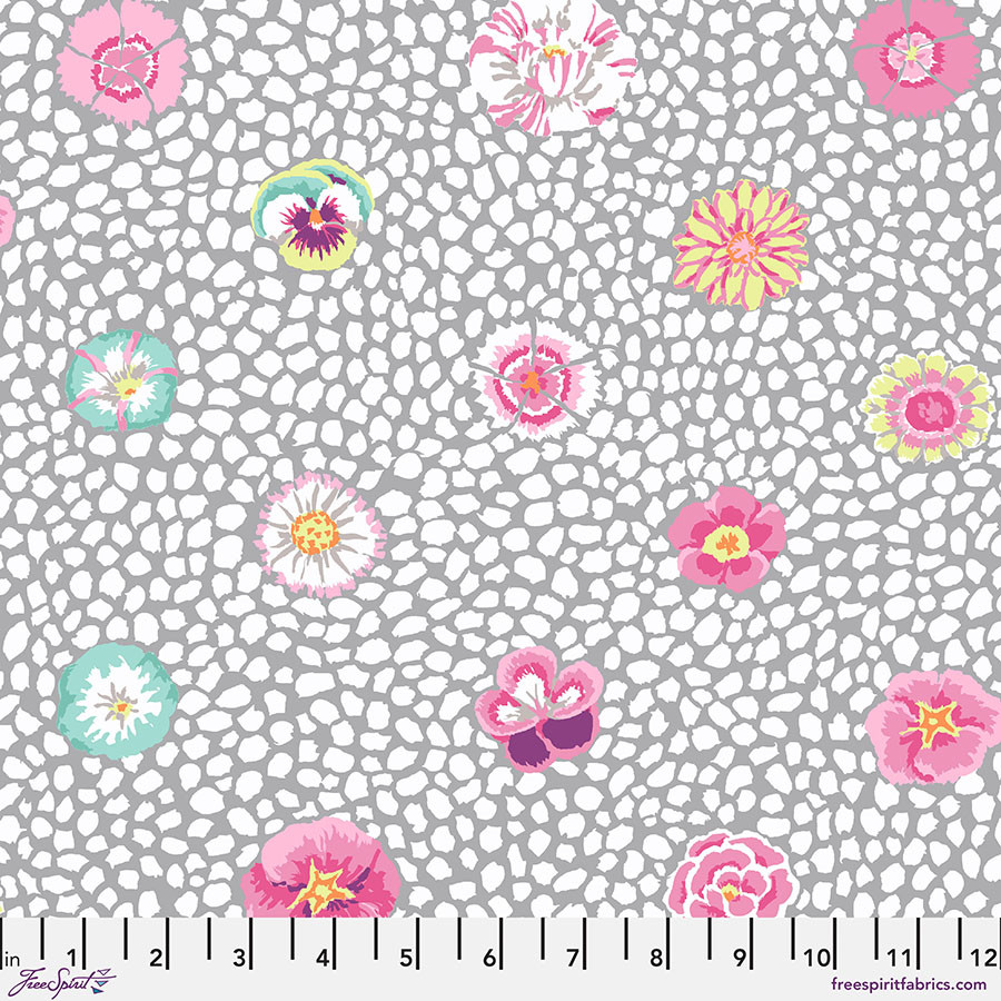 FreeSpirit Fabrics | Guinea Flower - Grey| Kaffe Fassett