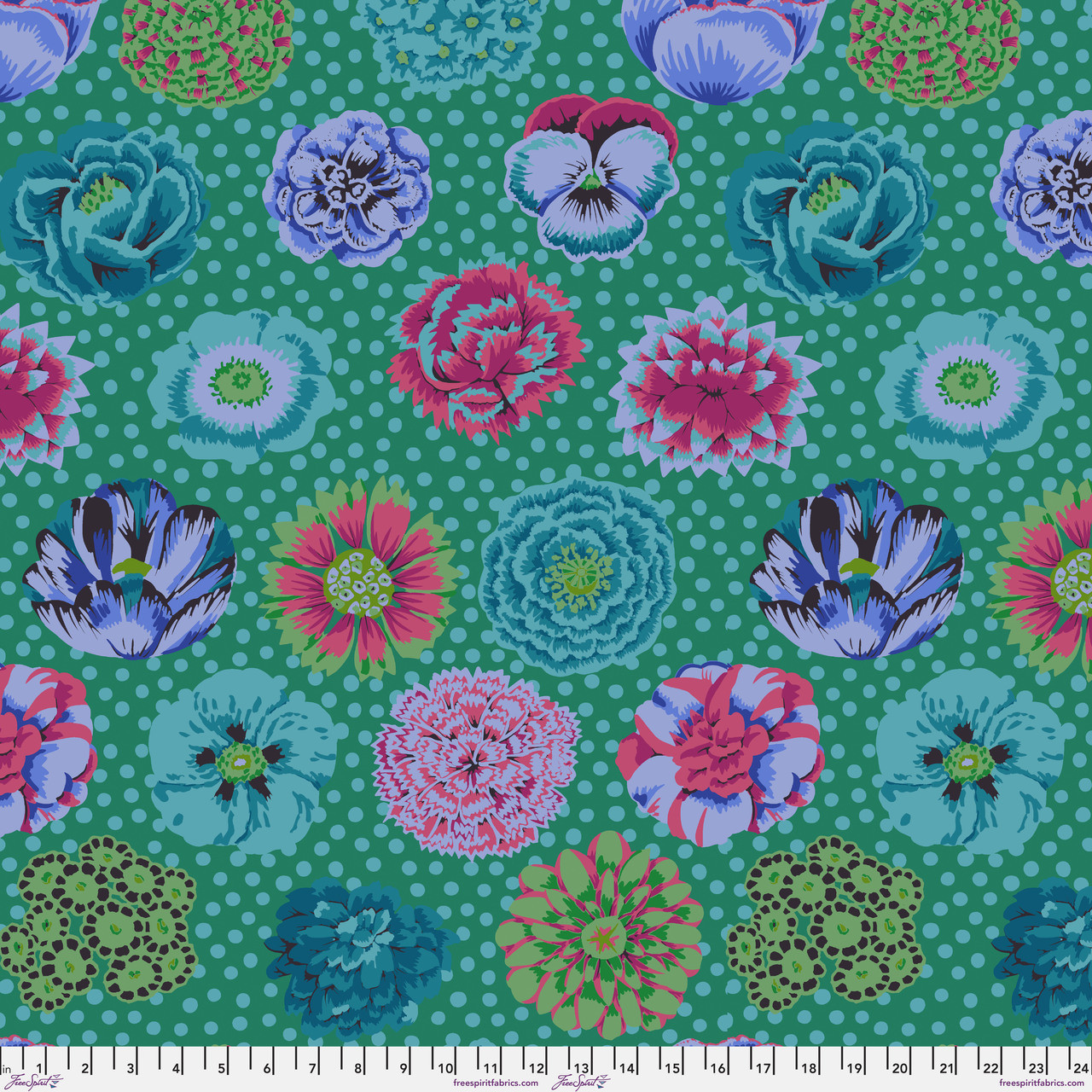 FreeSpirit Fabrics | Big Blooms - Emerald| Kaffe Fassett