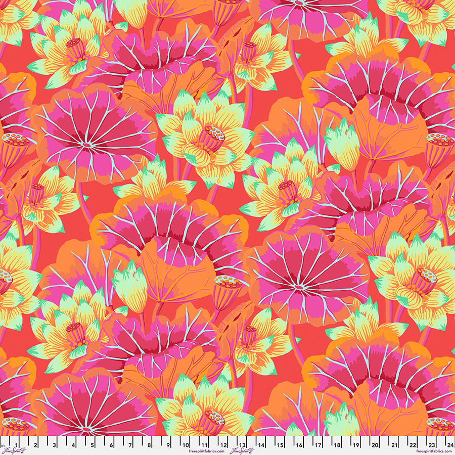 ファセッタズム★FLORAL FLER FreeSpirit Fabrics | Lake Blossoms - Magenta| Kaffe Fassett