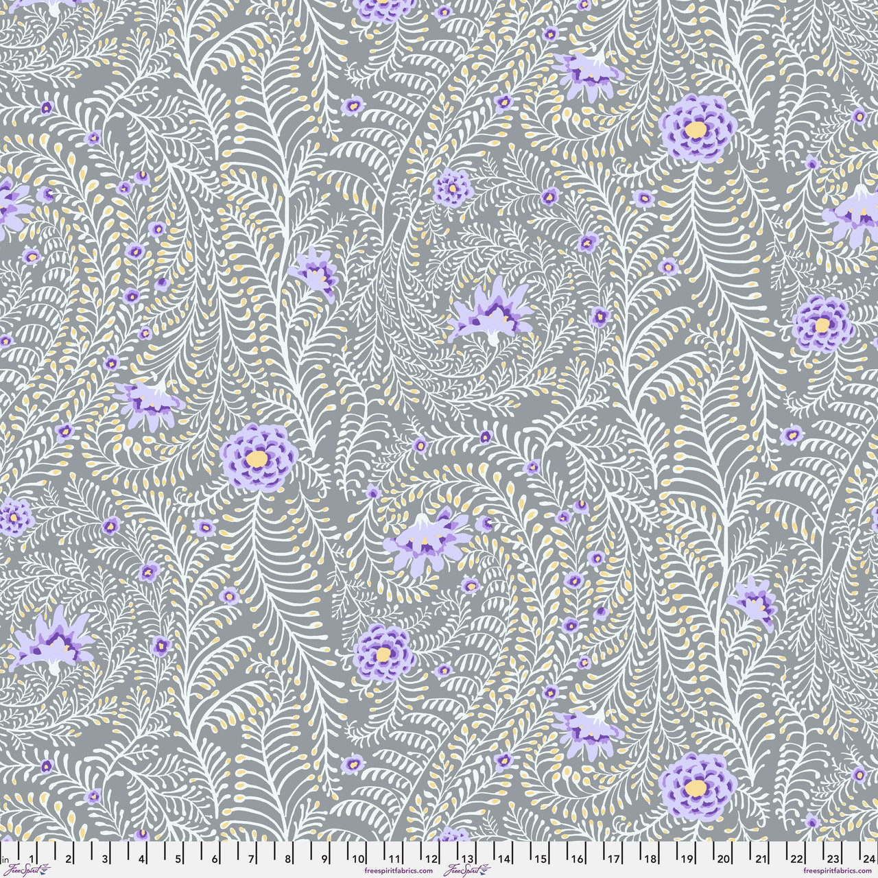 FAB ブライアー CF ROS255 FreeSpirit Fabrics | Ferns - Grey| Kaffe Fassett Collective