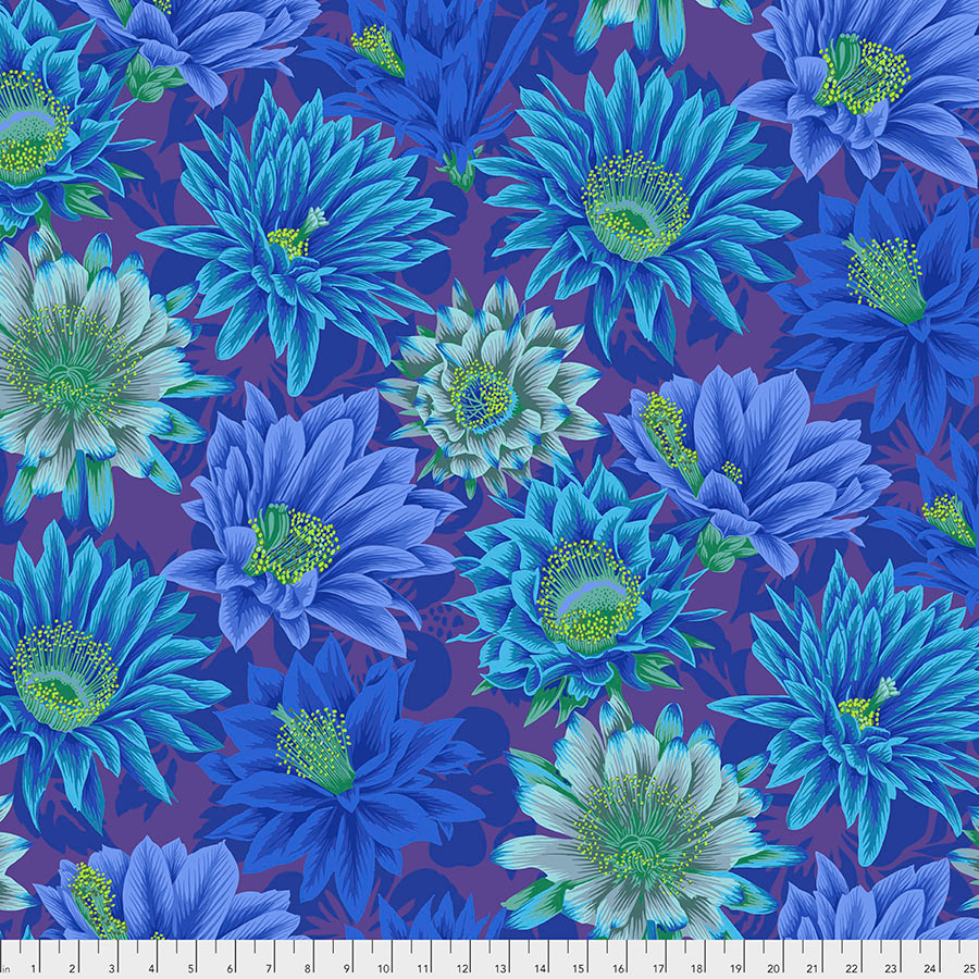 FreeSpirit Fabrics | Cactus Flower - Blue | Kaffe Fassett