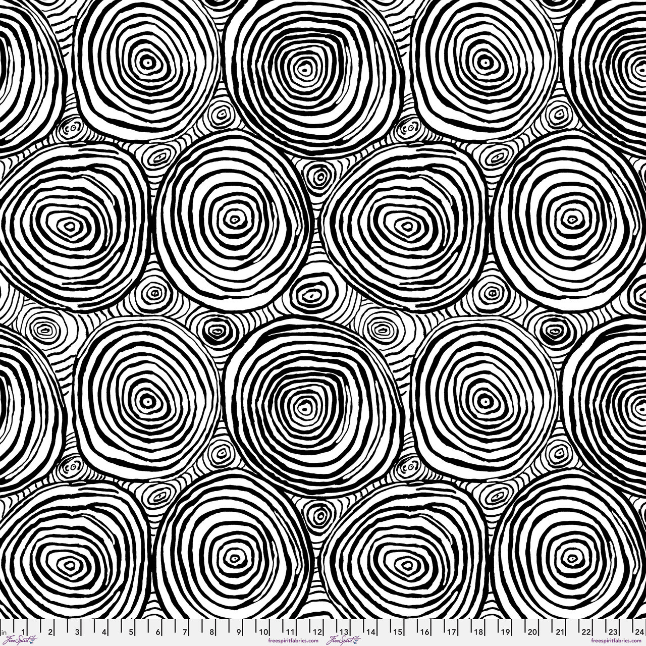 FreeSpirit Fabrics |Onion Rings Wide Back - Black | Brandon Mably