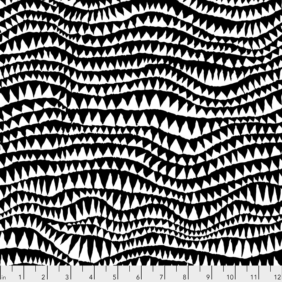 FreeSpirit Fabrics | Sharks Teeth - Black | Brandon Mably for the
