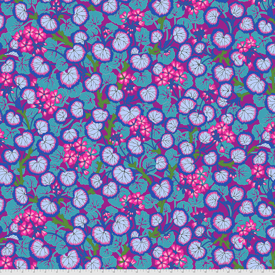 むぎ アルマングリーン エンジェルパープル FreeSpirit Fabrics | Climbing Geraniums - Purple | Kaffe Fassett