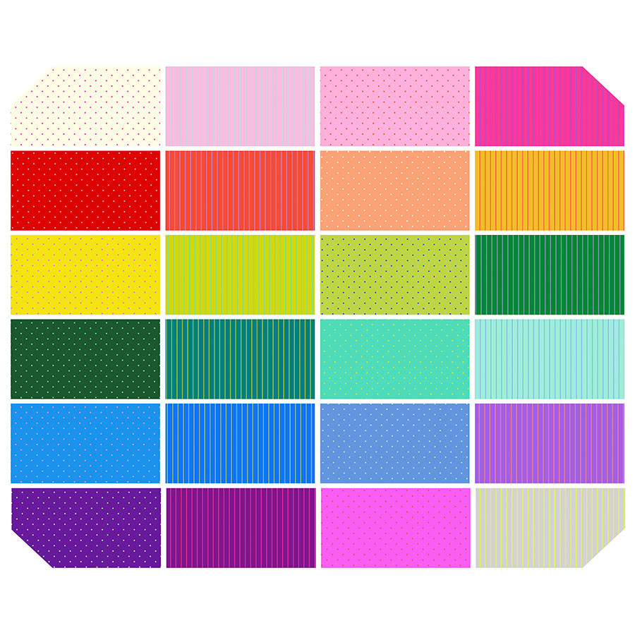 True Colors | Tiny Coordinates - Fat Quarter | Tula Pink