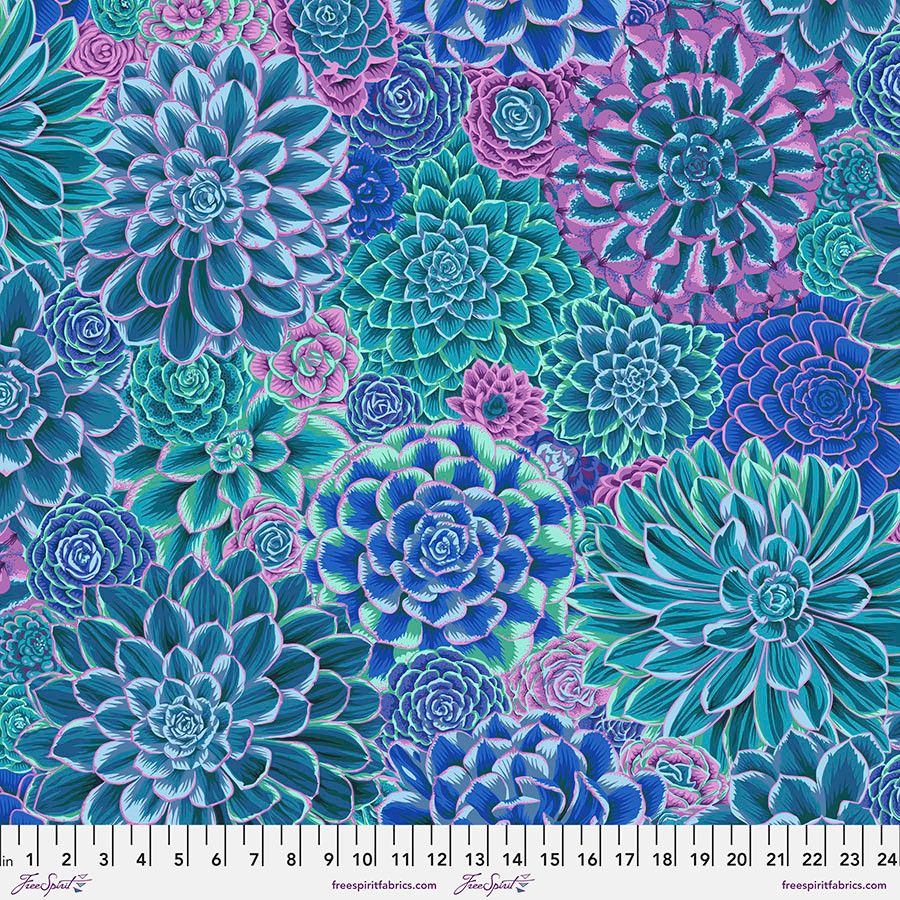 August 2022 | House Leeks - Blue | Kaffe Fassett Collective