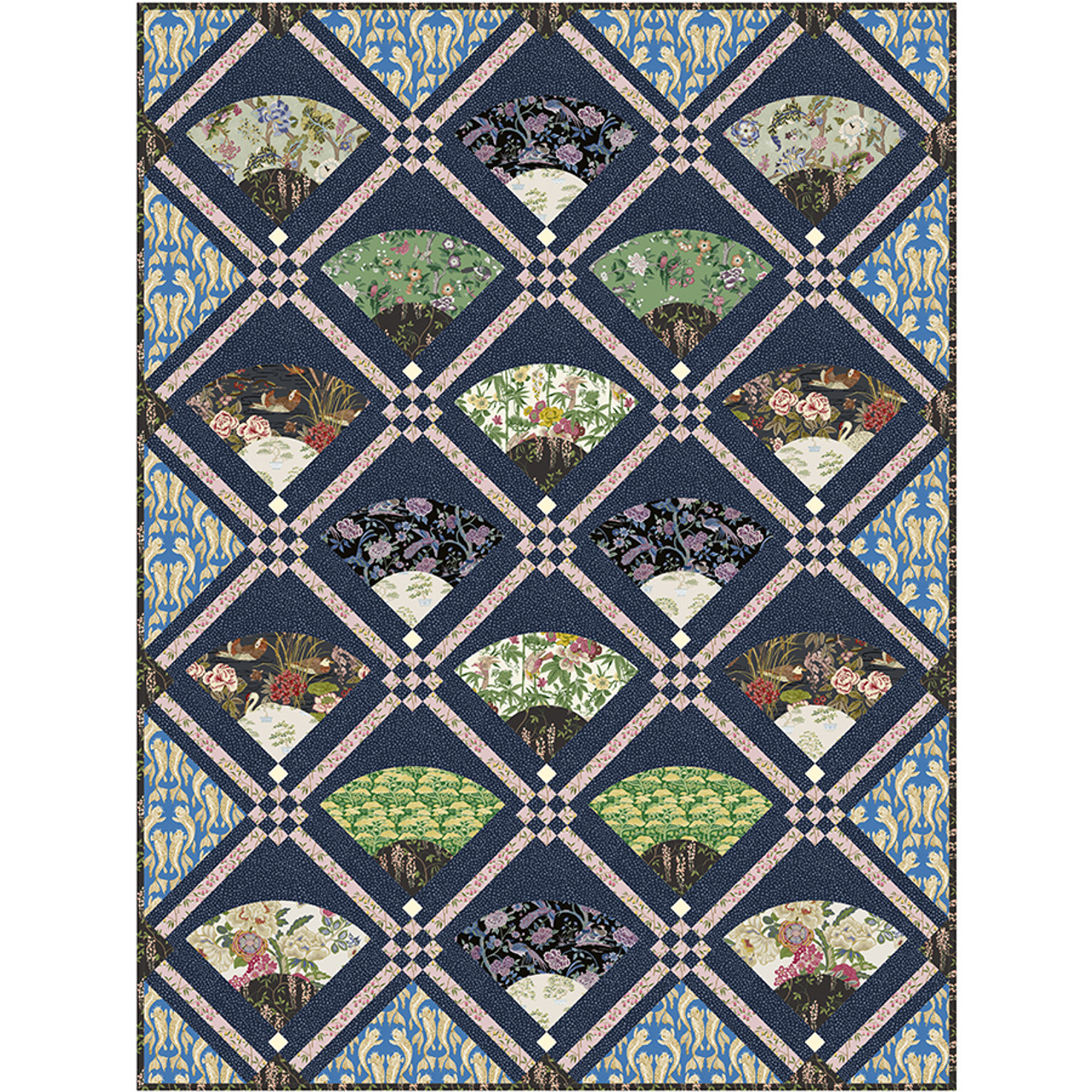Sanderson Framed Fans Quilt FreeSpirit Fabrics