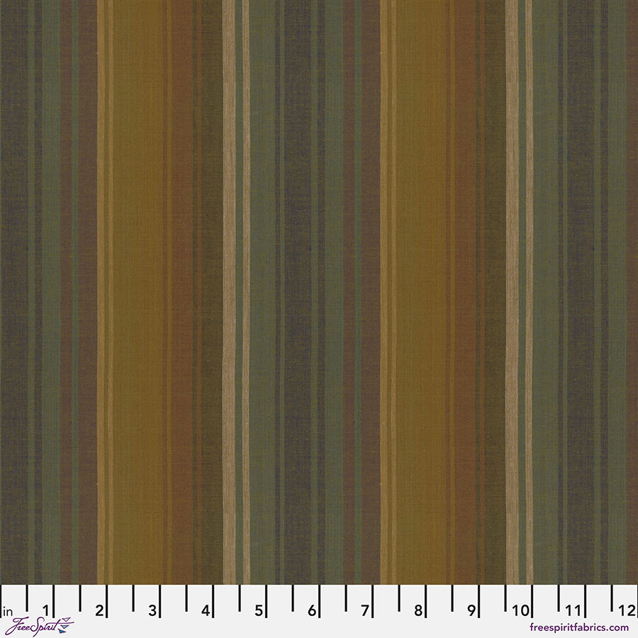 Exotic Stripe - Khaki || Woven Stripes - FreeSpirit Fabrics