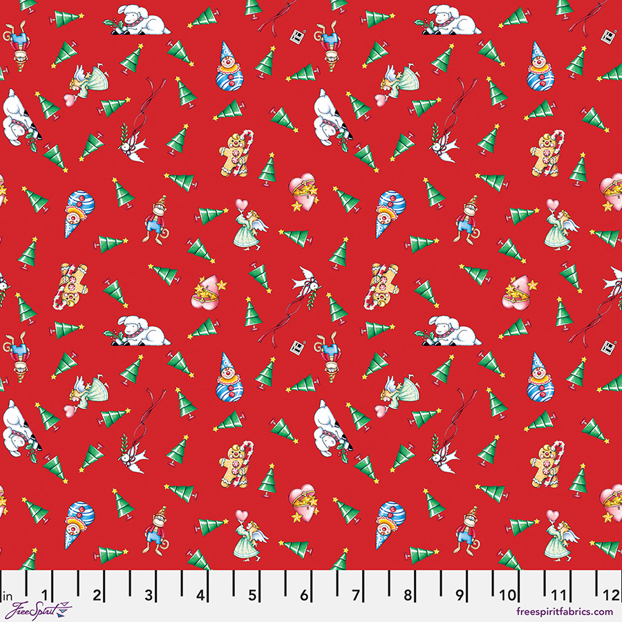 Christmas Tree Toss Red So Much Joy FreeSpirit Fabrics