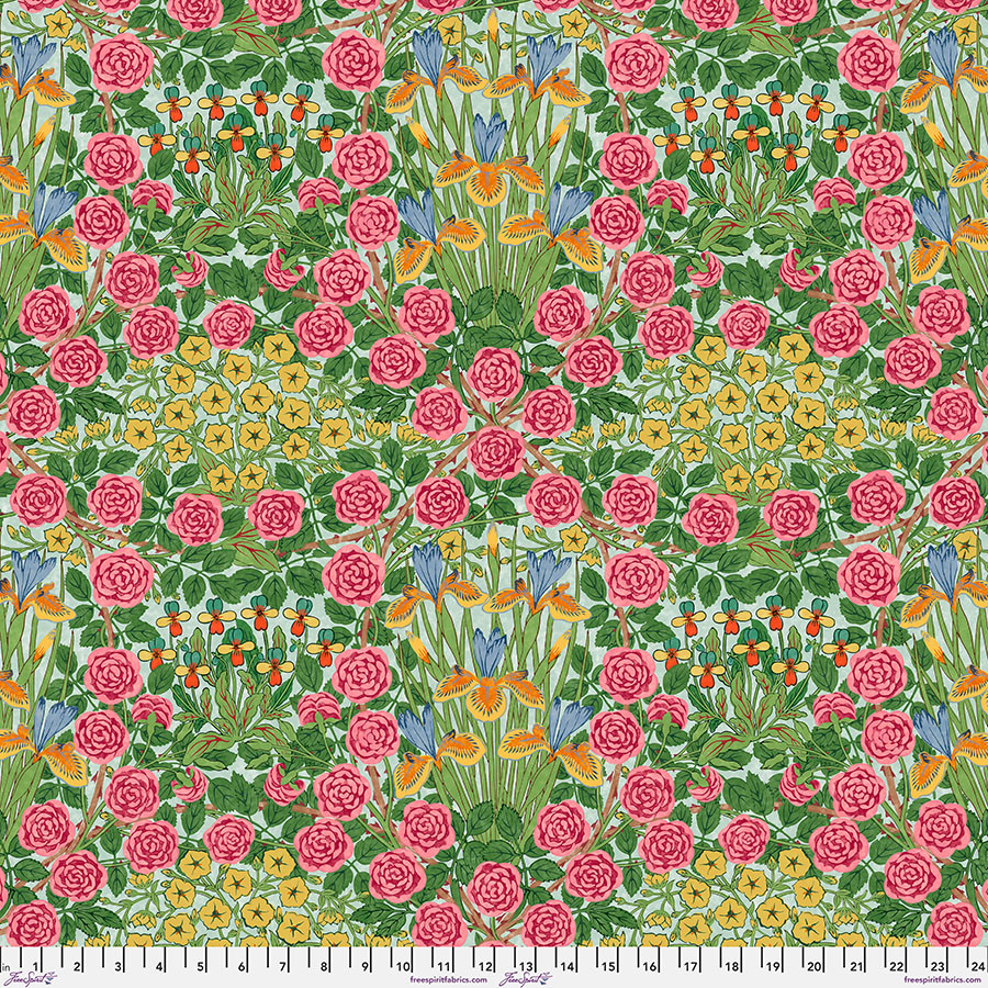 Backing Fabric - Campanula - Seaglass || Bedford Park - FreeSpirit