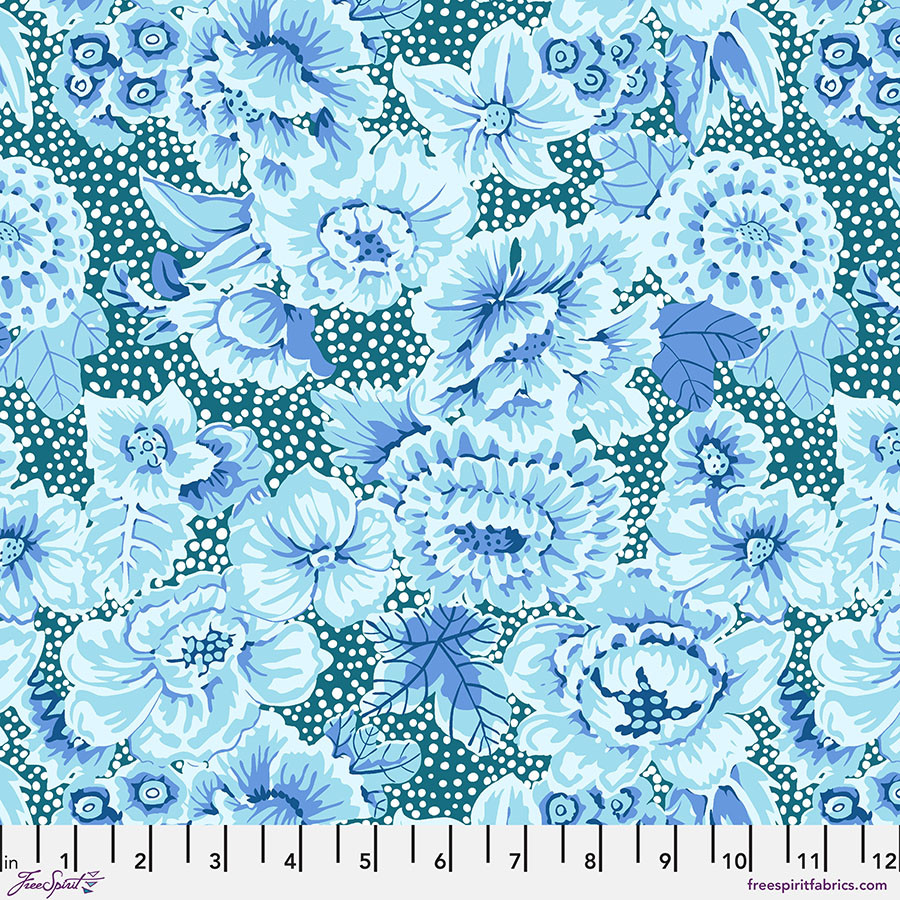 Floral with Dots - Blue || Kaffe: From the Archives - FreeSpirit