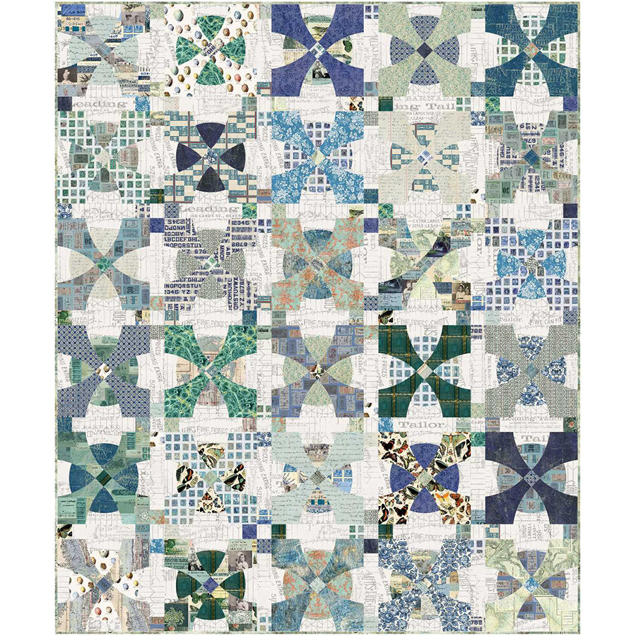 Tim Holtz Palette Teal, Blue, Indigo - Posh Snowball Quilt