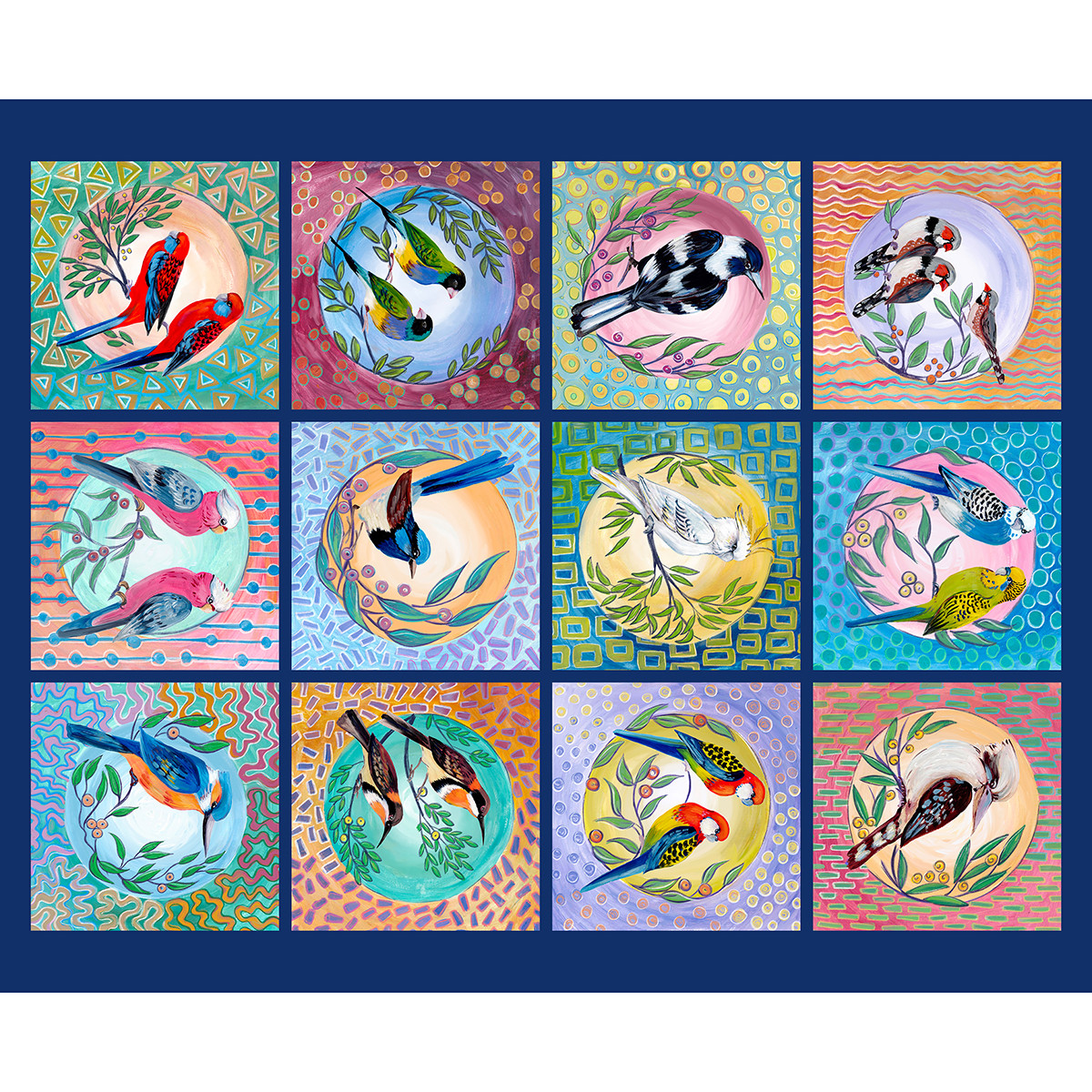 Bird Blocks - Panel || Birds of a Feather - FreeSpirit Fabrics