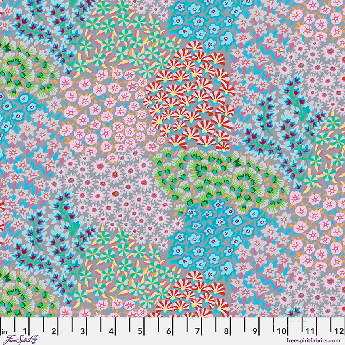 Persian Garden - Grey || Kaffe Fassett Cotton Lawn - FreeSpirit