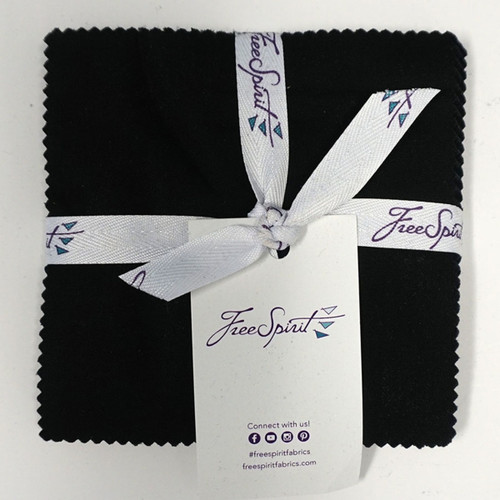 Black - 5" Charm Pack || FreeSpirit Solids