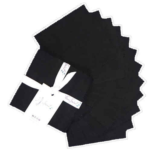 Black - 5" Charm Pack || FreeSpirit Solids