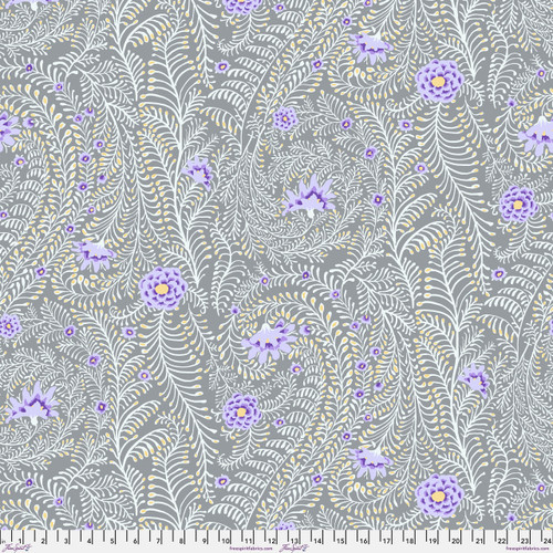FreeSpirit Fabrics | Brocade Peony - Grey| Kaffe Fassett