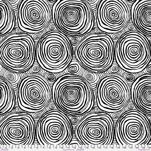Backing Fabric - Onion Rings - Black || Kaffe Quilt Backs Backing Fabric - Onion Rings - Black || Kaffe Quilt Backs