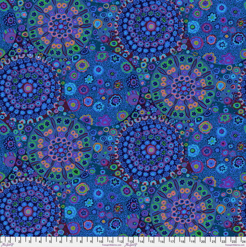 Backing Fabric - Millefiore - Blue || Kaffe Quilt Backs Backing Fabric - Millefiore - Blue || Kaffe Quilt Backs