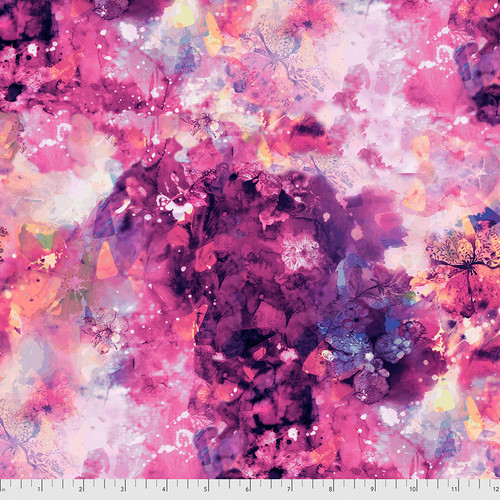 Textures | Tonal Graffiti - Raspberry | Sue Penn | FreeSpirit Fabrics