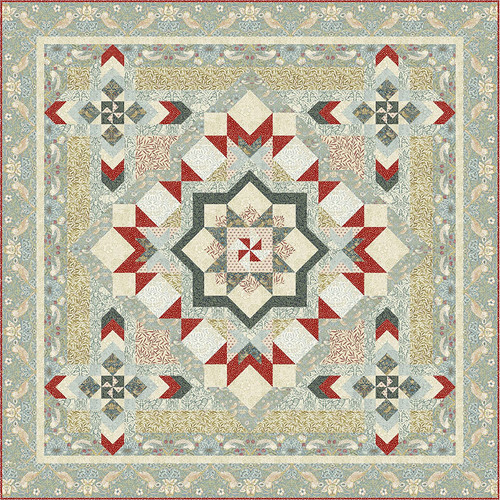 Morris Medley Quilt Block of the Month - Aqua Morris Medley Quilt Block of the Month - Aqua