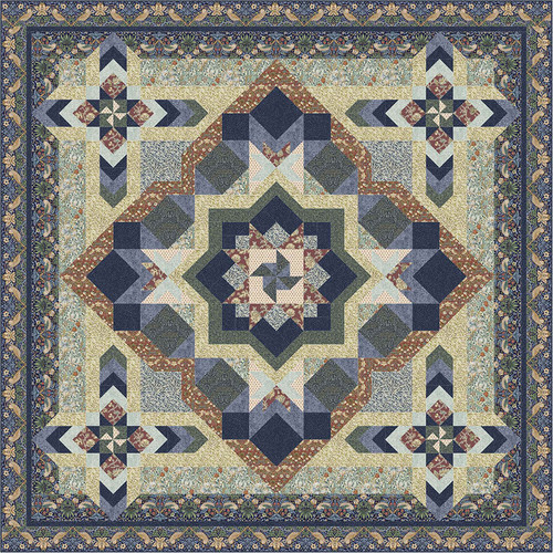 Morris Medley Quilt Block of the Month - Navy Morris Medley Quilt Block of the Month - Navy