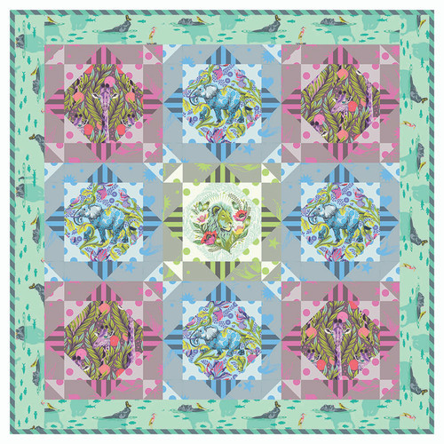 Tula Pink - Snuggle Time Quilt (Green) Tula Pink - Snuggle Time Quilt (Green)