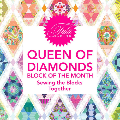 Queen of Diamonds Quilt BOM featuring Tula Pink Fabrics - Petting Fabric