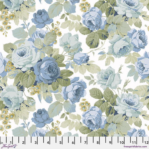 Southwold Blue Collection | Rose & Peony Medium - Blue | Sanderson 