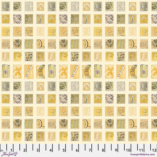 Yellow Map - Yellow || Tim Holtz Palette Yellow - FreeSpirit Fabrics