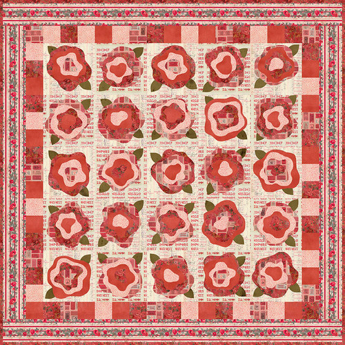Tim Holtz Palette Red -French Roses Quilt Tim Holtz Palette Red -French Roses Quilt