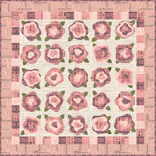 Tim Holtz Palette Pink -French Roses Quilt Tim Holtz Palette Pink -French Roses Quilt