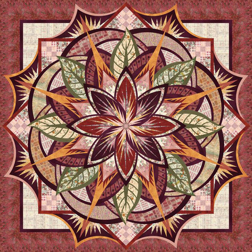 Tim Holtz Palette, Pink, Red, Orange - Jungle Magnolia Quilt Tim Holtz Palette, Pink, Red, Orange - Jungle Magnolia Quilt