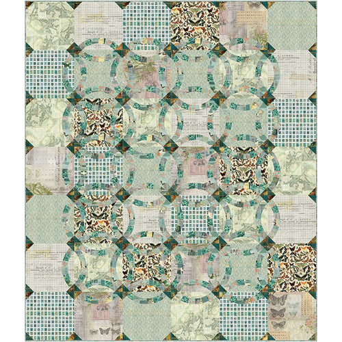 Tim Holtz Palette Teal - Double Wedding Ring Quilt Tim Holtz Palette Teal - Double Wedding Ring Quilt
