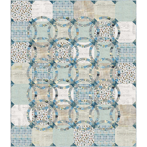 Tim Holtz Palette Blue - Double Wedding Ring Quilt Tim Holtz Palette Blue - Double Wedding Ring Quilt