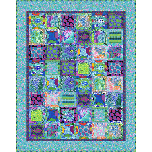 Kaffe Fassett Collective - Magic Squares Quilt - Cool Kaffe Fassett Collective - Magic Squares Quilt - Cool