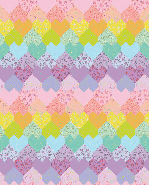 Tula Pink - Sweetheart Medley Quilt  Rainbow Half Yard Cut