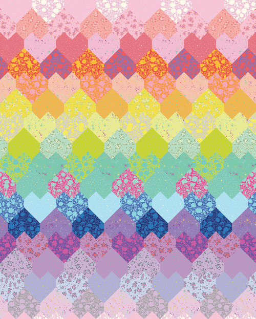 Tula Pink - Sweetheart Medley Quilt Rainbow Fat Quarter Tula Pink - Sweetheart Medley Quilt Rainbow Fat Quarter