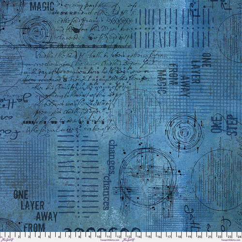 Backing Fabric - Assemblage - Denim || Stamped Blueprint
