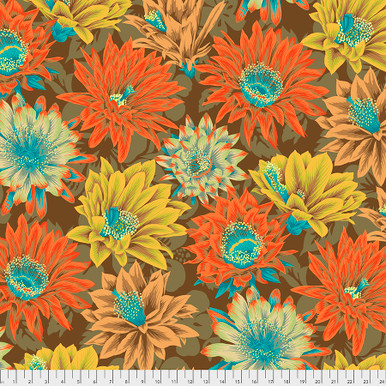 FreeSpirit Fabrics | Cactus Flower - Brown | Philip Jacobs for the