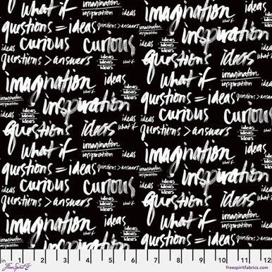 Writing on the Wall | What If - Black | FreeSpirit | FreeSpirit Fabrics