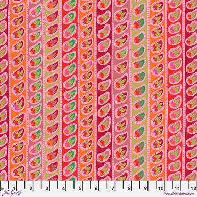Paisley Stripe - Red || Kaffe: From the Archives - FreeSpirit Fabrics