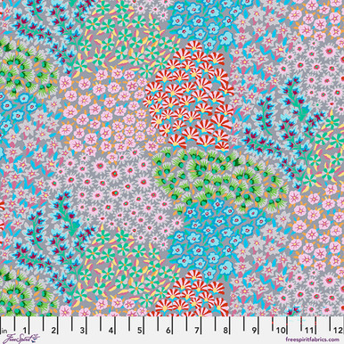 ◆フィスバ◆シーツ◆244×294cm◆グレー◆L-2506WE11◆ Persian Garden - Grey || Kaffe Fassett Cotton Lawn - FreeSpirit