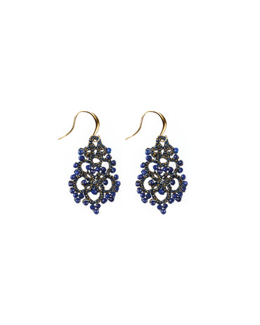 Lapis lazuli earrings - product closeup