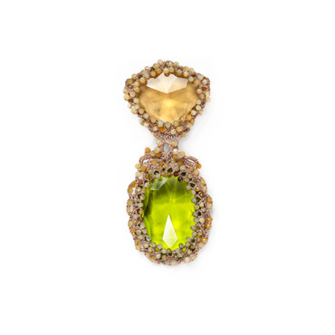 MADISON BROOCH |  Crystal, yellow opal, green garnet brooch | A perfect Christmas gift to show your love and attention